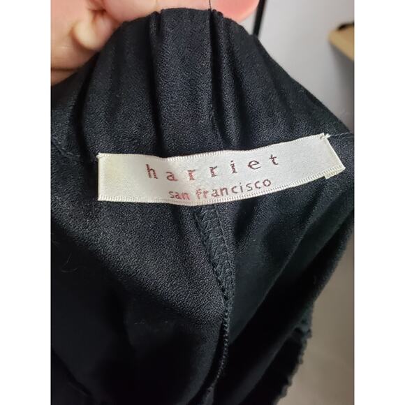 Harriet's Women's One Size O/S Black Pants Pockets Elastic Waist Lightweight - Picture 5 of 7